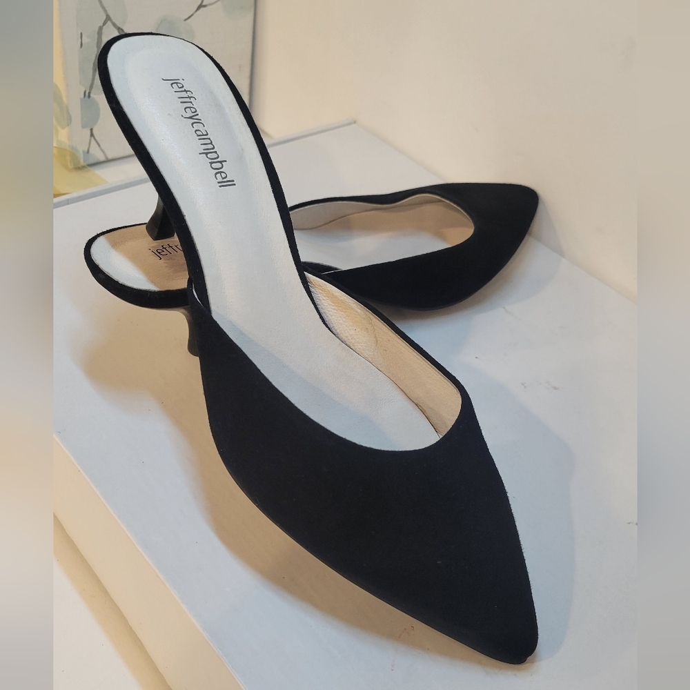 Jeffrey Campbell Jena Women's Black Suede Mules Size